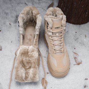 Vīriešu ziemas pārgājienu zābaki ar vidēji augstu augšdaļu, lina augšdaļa, kokvilnas odere, dabīgā kaučuka ārējā zole, Phylon vidējā starpzole, šuvēta zole