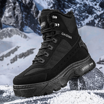 Vīriešu ziemas pārgājienu zābaki ar vidēji augstu augšdaļu, lina augšdaļa, kokvilnas odere, dabīgā kaučuka ārējā zole, Phylon vidējā starpzole, šuvēta zole