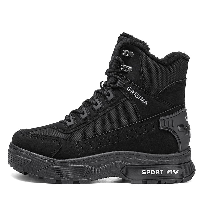 Vīriešu ziemas pārgājienu zābaki ar vidēji augstu augšdaļu, lina augšdaļa, kokvilnas odere, dabīgā kaučuka ārējā zole, Phylon vidējā starpzole, šuvēta zole