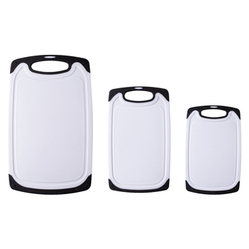 PP plastiko pjovimo lentelių rinkinys, trijų vienetų, skirtas daržovėms, vaisiams ir mėsai, FDA