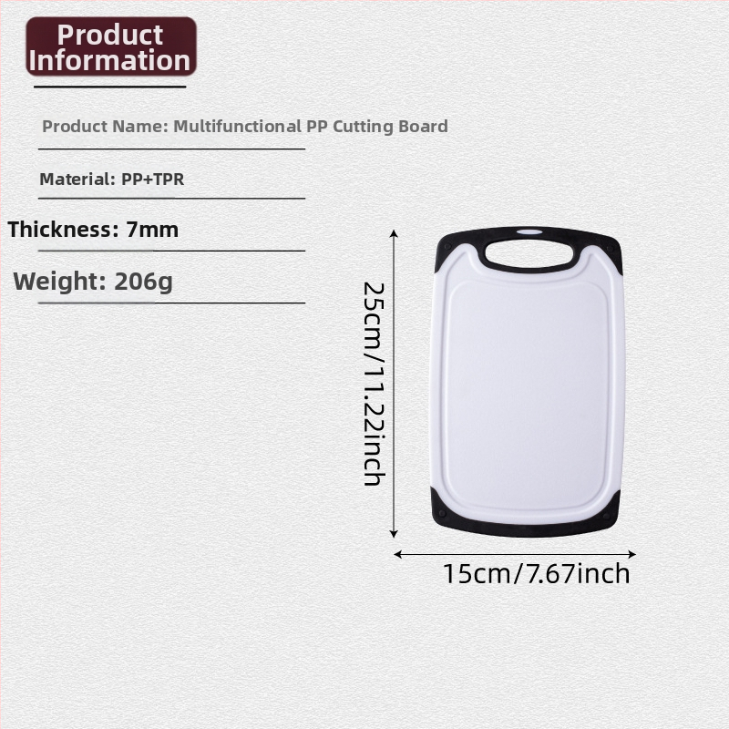 PP plastiko pjovimo lentelių rinkinys, trijų vienetų, skirtas daržovėms, vaisiams ir mėsai, FDA