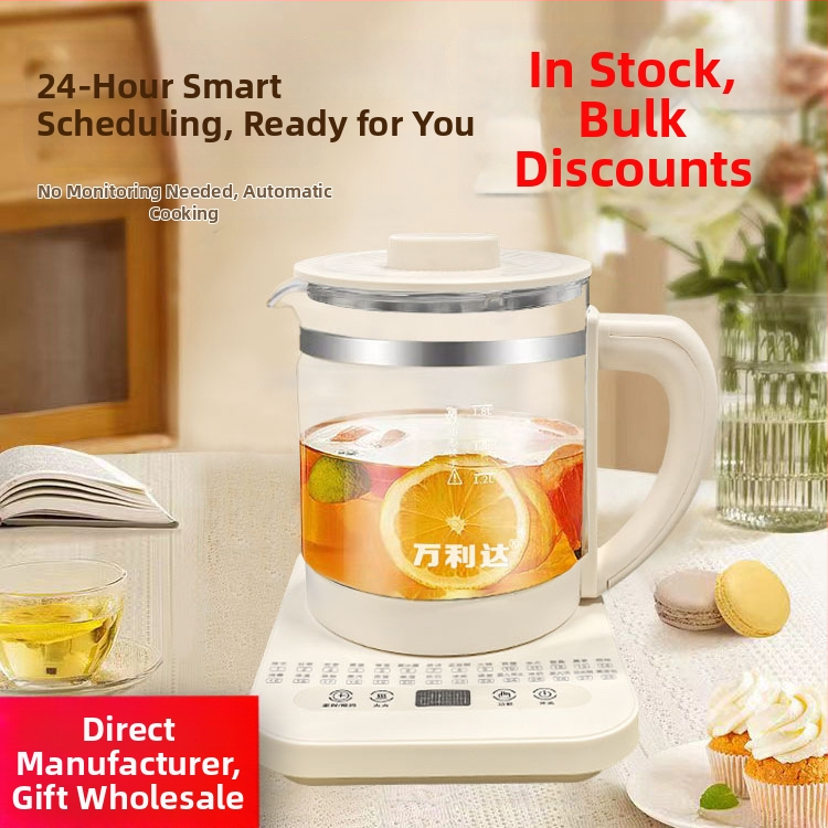 Malida Daugiafunkcinis dekocijos puodas iš stiklo, Dx-818, 1.5–2 L, 220 V, 500–1000 W, elektroninis termostatas, mikrokompiuterinis valdymas