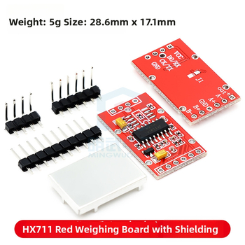 HX711 ADC modulis svarstyklių jutikliui, dvejų kanalų, 24 bitų ADC, ekranuotas