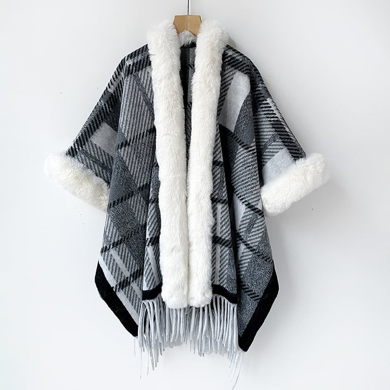 Sieviešu ceļojumu šalle, rūtīgs raksts, poliesters, džakarda audums, silta rudens–ziemas sezonai