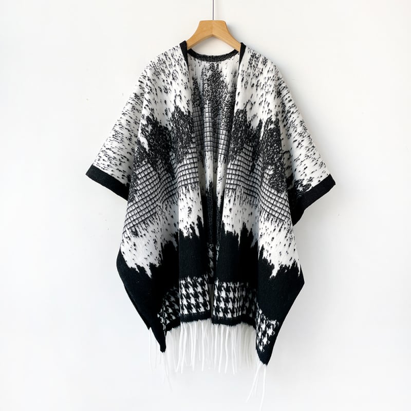 Sieviešu ceļojumu šalle, rūtīgs raksts, poliesters, džakarda audums, silta rudens–ziemas sezonai