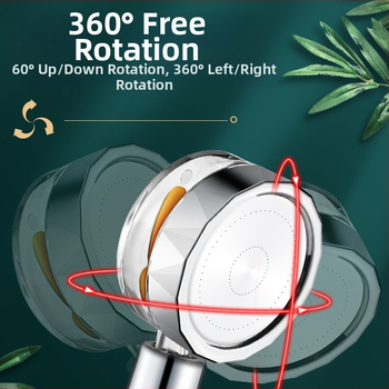 Nešiojamas rankinis dušo antgalis su purškimo, masažo ir lietaus funkcijomis (ABS korpusas, Light Luxury stilius, modelis 04221)