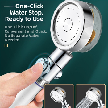 Nešiojamas rankinis dušo antgalis su purškimo, masažo ir lietaus funkcijomis (ABS korpusas, Light Luxury stilius, modelis 04221)