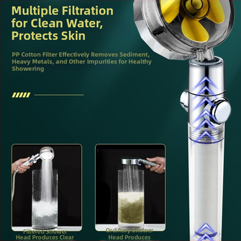 Nešiojamas rankinis dušo antgalis su purškimo, masažo ir lietaus funkcijomis (ABS korpusas, Light Luxury stilius, modelis 04221)