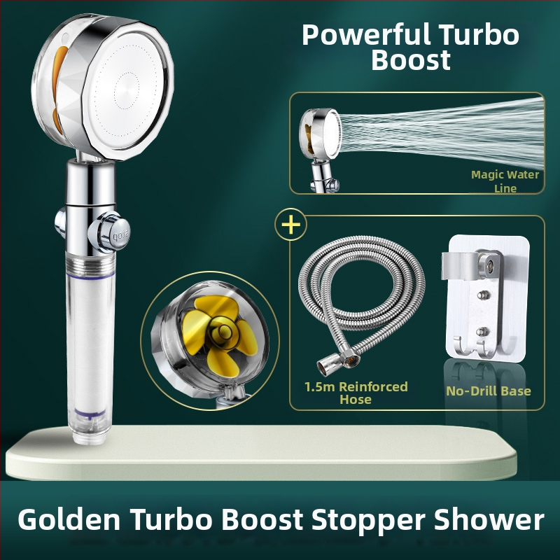 Nešiojamas rankinis dušo antgalis su purškimo, masažo ir lietaus funkcijomis (ABS korpusas, Light Luxury stilius, modelis 04221)