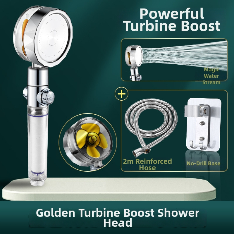 Nešiojamas rankinis dušo antgalis su purškimo, masažo ir lietaus funkcijomis (ABS korpusas, Light Luxury stilius, modelis 04221)