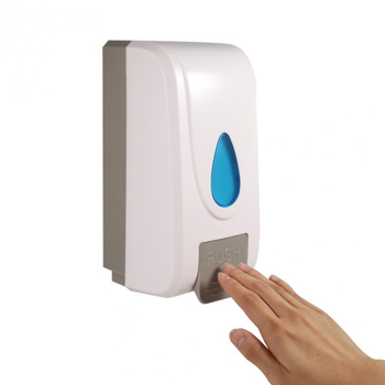 Putų muilo dozatorius, sieninis, rankinis spaudimas, ABS inžinerinis plastikas, injekcinis formavimas, šiuolaikinis stilius, prekinis ženklas Imperial department