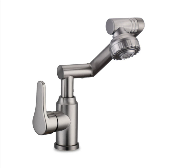 Смесител за мивка от неръждаема стомана, модел Stainless steel lucky cat faucet, функция: миксер, керамичен диск клапан, диаметър седалка клапана 32 мм