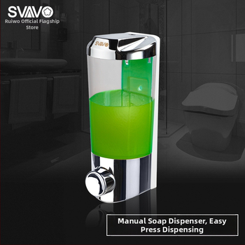 Sieninis muilo dozatorius – ABS, rankinio paspaudimo mechanizmas, be gręžimo montavimo, Prekinis ženklas Svavo/Ruwo