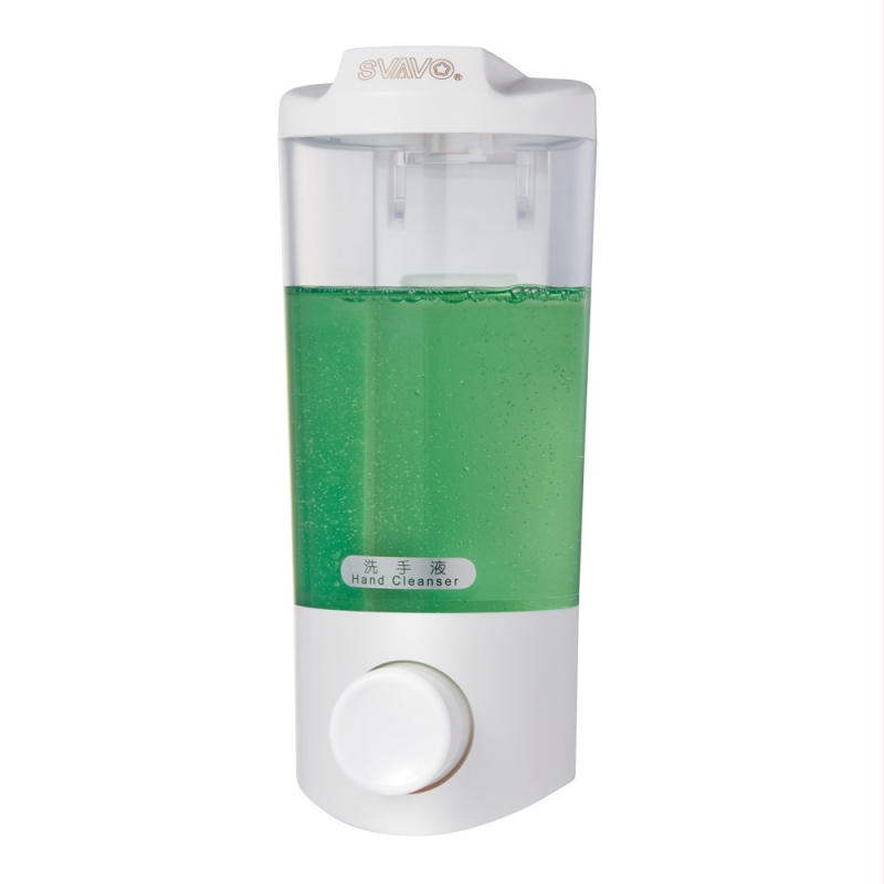 Sieninis muilo dozatorius – ABS, rankinio paspaudimo mechanizmas, be gręžimo montavimo, Prekinis ženklas Svavo/Ruwo