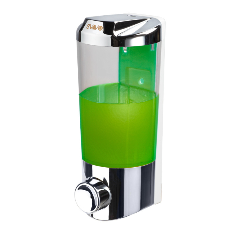 Sieninis muilo dozatorius – ABS, rankinio paspaudimo mechanizmas, be gręžimo montavimo, Prekinis ženklas Svavo/Ruwo