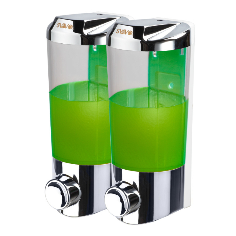 Sieninis muilo dozatorius – ABS, rankinio paspaudimo mechanizmas, be gręžimo montavimo, Prekinis ženklas Svavo/Ruwo