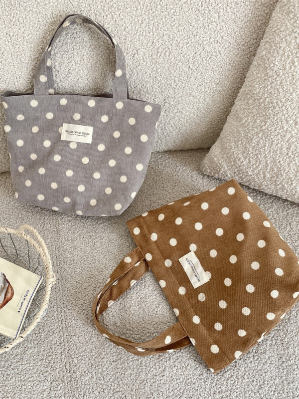 Corduroy cvjetna torba – casual stil, uspravna četverokutna forma, otvoreni vrh, platnena podstava, unutarnja struktura: torba za dokumente