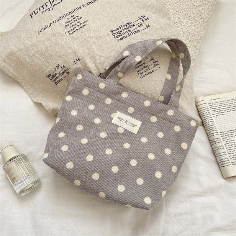 Corduroy cvjetna torba – casual stil, uspravna četverokutna forma, otvoreni vrh, platnena podstava, unutarnja struktura: torba za dokumente