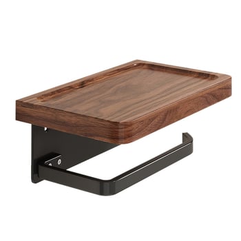 Cutie de hârtie igienică din lemn de nuc și suport pentru hârtie, baie, formă pătrată, cu strat de protecție împotriva apei și mucegai