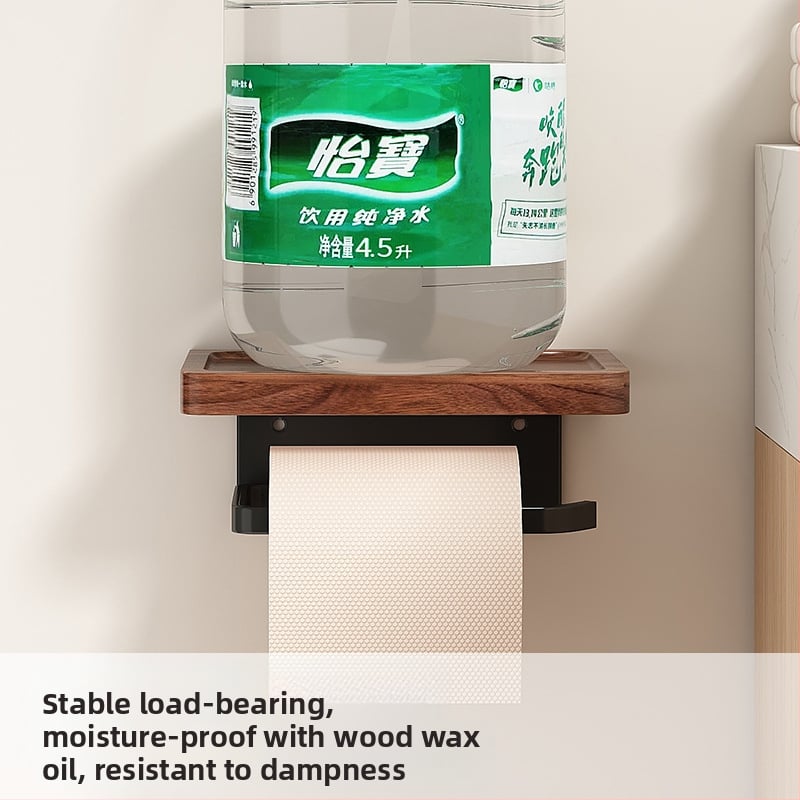 Cutie de hârtie igienică din lemn de nuc și suport pentru hârtie, baie, formă pătrată, cu strat de protecție împotriva apei și mucegai