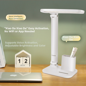 Įkraunama LED biuro lemputė, liečiamasis jungiklis, sulankstomas dizainas, įmontuota baterija, Micro USB/Type-C jungtis