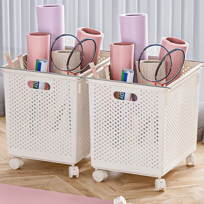 Cutie de depozitare pentru covorașul de yoga cu roți, coș de depozitare pentru echipamente de fitness, pentru uz casnic (Brand Xingyou; Material PP; Origine Xi'an; Cutie: 1; Categoria: Coș de depozitare)