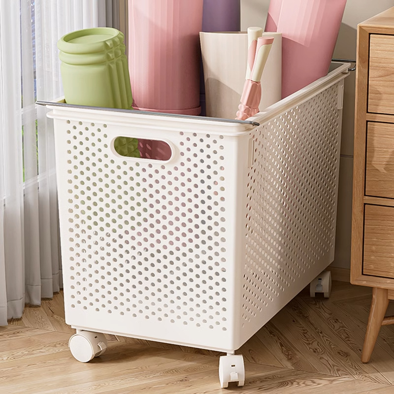 Cutie de depozitare pentru covorașul de yoga cu roți, coș de depozitare pentru echipamente de fitness, pentru uz casnic (Brand Xingyou; Material PP; Origine Xi'an; Cutie: 1; Categoria: Coș de depozitare)