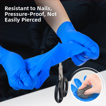 Blue Sail Medical nitrila vienreizējās cimdi, paaugstināta biezuma, piemēroti ēdināšanai un mājsaimniecības tīrīšanai