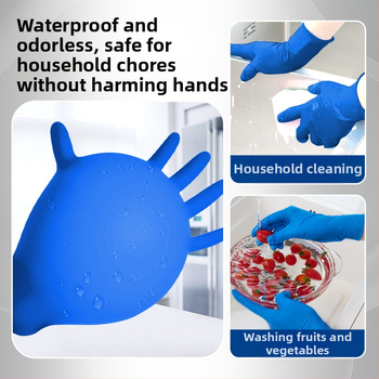 Blue Sail Medical nitrila vienreizējās cimdi, paaugstināta biezuma, piemēroti ēdināšanai un mājsaimniecības tīrīšanai