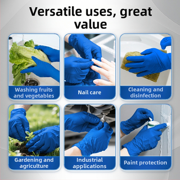 Blue Sail Medical nitrila vienreizējās cimdi, paaugstināta biezuma, piemēroti ēdināšanai un mājsaimniecības tīrīšanai