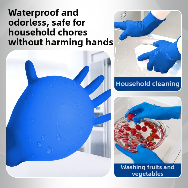 Blue Sail Medical nitrila vienreizējās cimdi, paaugstināta biezuma, piemēroti ēdināšanai un mājsaimniecības tīrīšanai