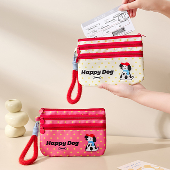 Geantă de mână din twill, organizator multistrat pentru ID și carduri, cu snur – geantă cosmetică multifuncțională