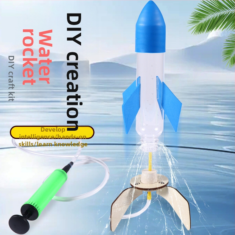 DIY fyzika a veda: sada vodných a vzdušných rakiet — PVC hračka, pre deti 7–14 rokov, STEAM vzdelávacia súprava