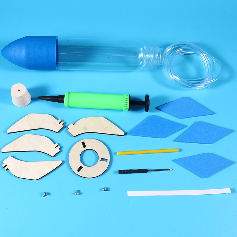 Fizikos mokslų DIY vandens ir oro raketos rinkinys — PVC žaislas, 7–14 metų, STEAM švietimo rinkinys