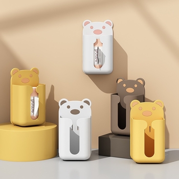 Cutie de hârtie pentru baie, montată pe perete, material PP, impermeabilă, model W2056, instalare fără găuri.