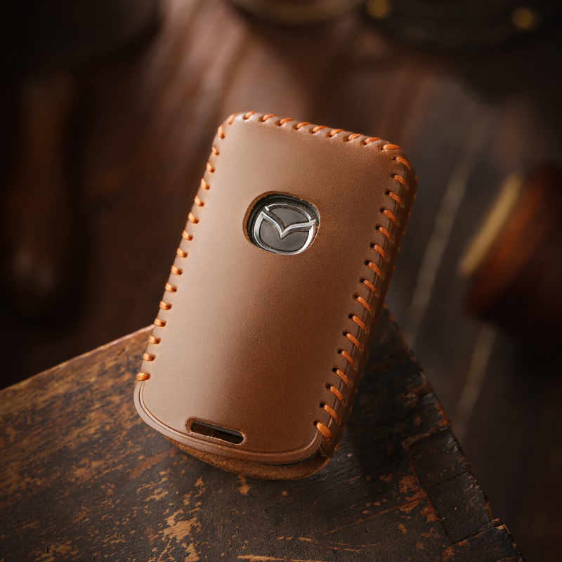 Mazda Axela/Atenza võtmeümbris, retro stiil, lehma nahk, Hallmo kaubamärk, kohandamine saadaval