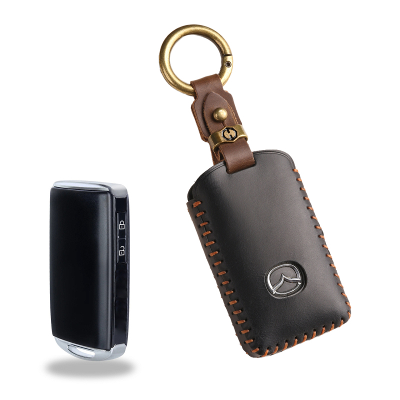 Mazda Axela/Atenza võtmeümbris, retro stiil, lehma nahk, Hallmo kaubamärk, kohandamine saadaval