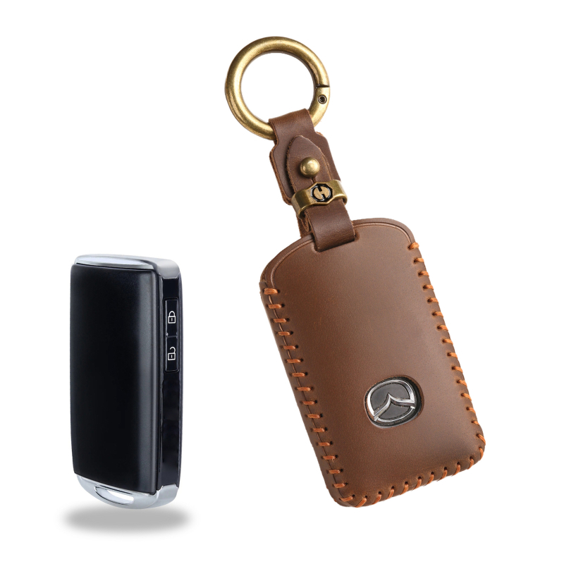 Mazda Axela/Atenza võtmeümbris, retro stiil, lehma nahk, Hallmo kaubamärk, kohandamine saadaval