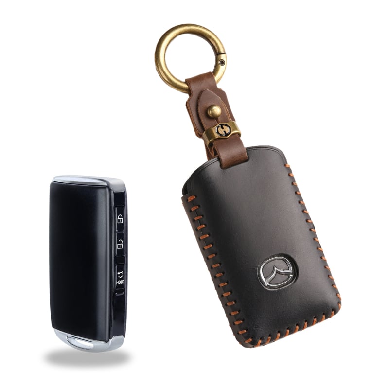 Mazda Axela/Atenza võtmeümbris, retro stiil, lehma nahk, Hallmo kaubamärk, kohandamine saadaval