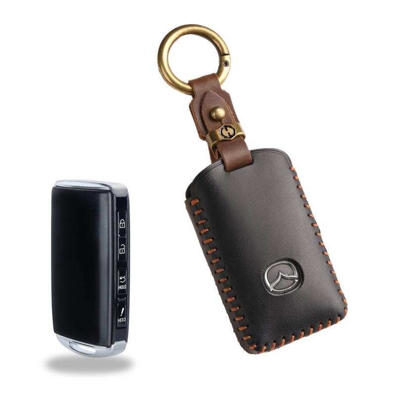 Mazda Axela/Atenza võtmeümbris, retro stiil, lehma nahk, Hallmo kaubamärk, kohandamine saadaval