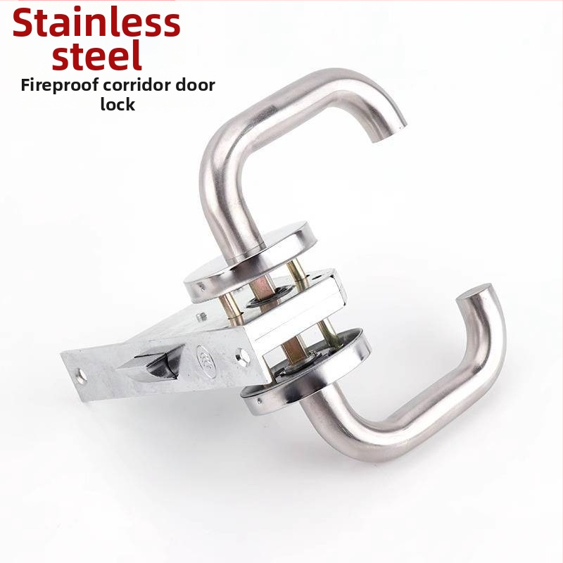 Ugunsdrošu durvju koridora atslēga ar rokturi – nerūsējošā tērauda sakausējums, modelis Aisle lock, ar atslēgu, piemērota skolām un slimnīcām