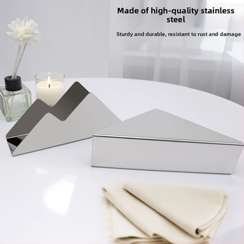 Servetėlių laikiklis iš nerūdijančio plieno su veidrodiniu paviršiumi, elektroplatinimas, stačiakampė forma, dviejų viršūnių dizainas