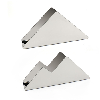 Servetėlių laikiklis iš nerūdijančio plieno su veidrodiniu paviršiumi, elektroplatinimas, stačiakampė forma, dviejų viršūnių dizainas