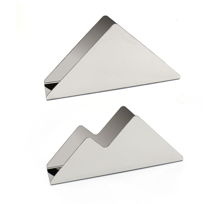 Servetėlių laikiklis iš nerūdijančio plieno su veidrodiniu paviršiumi, elektroplatinimas, stačiakampė forma, dviejų viršūnių dizainas