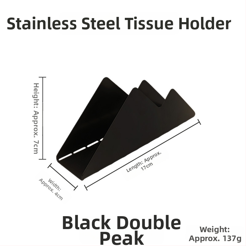 Servetėlių laikiklis iš nerūdijančio plieno su veidrodiniu paviršiumi, elektroplatinimas, stačiakampė forma, dviejų viršūnių dizainas