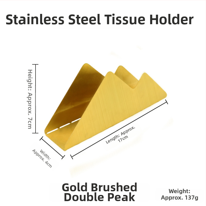 Servetėlių laikiklis iš nerūdijančio plieno su veidrodiniu paviršiumi, elektroplatinimas, stačiakampė forma, dviejų viršūnių dizainas