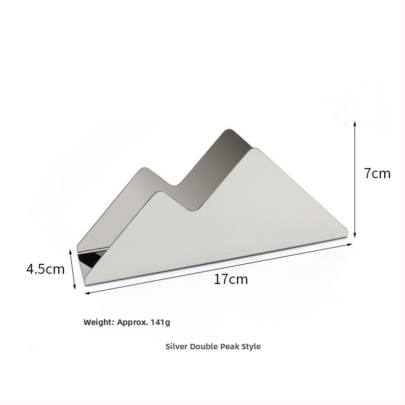 Servetėlių laikiklis iš nerūdijančio plieno su veidrodiniu paviršiumi, elektroplatinimas, stačiakampė forma, dviejų viršūnių dizainas