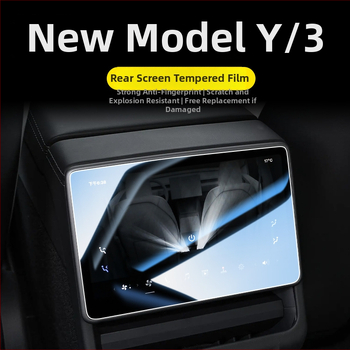 Tesla Model 3/Y – Galinio ekrano grūdinto stiklo plėvelė centriniam skydeliui – Suderinama su 25 naujomis Model 3/Y versijomis; Medžiaga: stiklas; Garantija: 6–10 metų