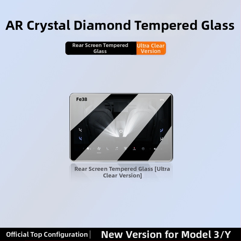 Tesla Model 3/Y – Galinio ekrano grūdinto stiklo plėvelė centriniam skydeliui – Suderinama su 25 naujomis Model 3/Y versijomis; Medžiaga: stiklas; Garantija: 6–10 metų