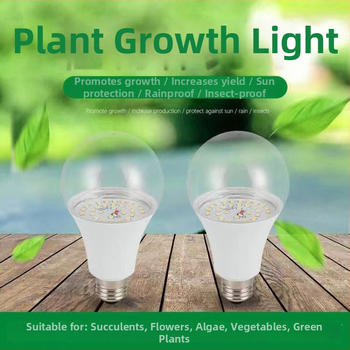 LED augimo lemputė su pilnu spektru, vidinis apšvietimas žaliems ir sukulentiniams augalams - 220V, 4200 lm, IP65, 50000 h, nuolatinis srovės režimas